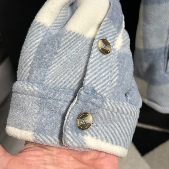 ⭐️NWT⭐️ Sage Collective Fleece Plaid Sherpa-Lined Shacket Women's Size XL - Picture 4 of 9